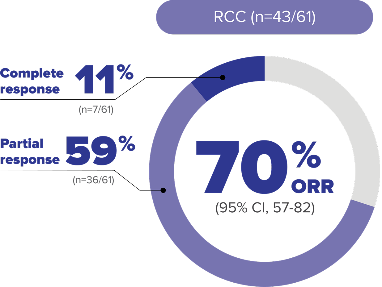 Percentage of Patients Who Achieved an Objective Response (Objective Response Rate, ORR) for VHL Disease-Associated RCC in the 5-Year Follow-Up Analysis